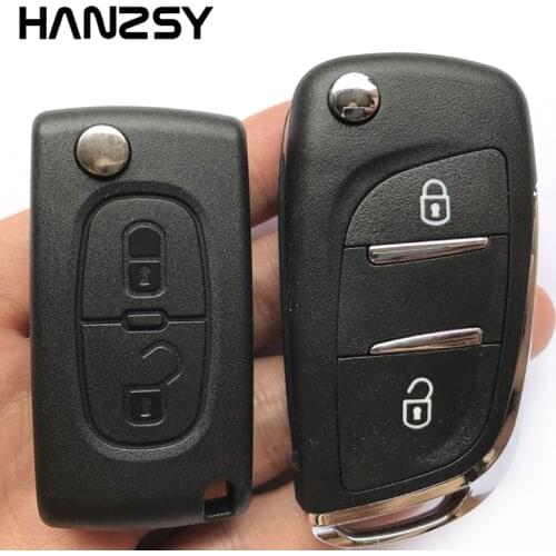 2 button Remote key shell Cover For peugeot 308 307 407 206 CE0536 Car Flip Folding key Fob blank Case HU83/VA2 Blade