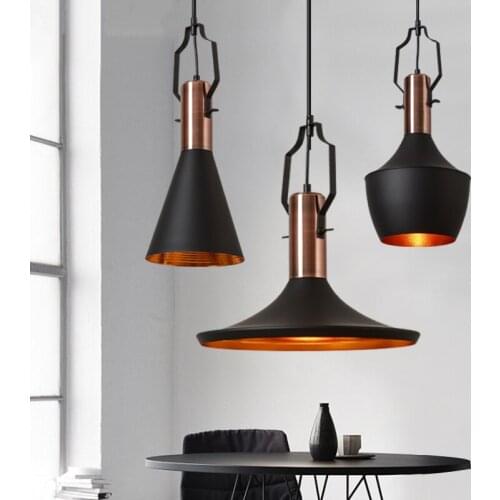 Black Cafe Pendant Light Vintage Dining Room Lights Kitchen Hanging Lamps Industrial Lamp Loft Decor Bar Living Room Luminaire