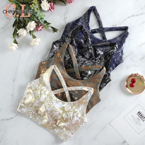 CHRLEISURE Snake Women Sexy Bra Push Up Bra Workout Training Tops Fitness Female Printing Sports Brassiere Comfortable