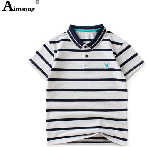 Children Polo Shirt Kids Tees Shirt Boys Casual Pullovers European and American Style 2021 Summer Fashion Stripes Print Tops