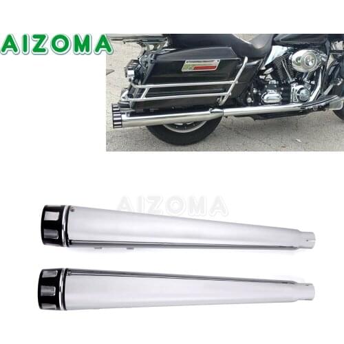 Dual Motorcycle Exhaust Muffler Pipe Vintage Tail Exhaust System For Harley Touring FXST FLST Road King Street Electra Glide