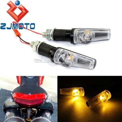 Motorcycle 8mm Amber Light LED Turn Signals For BMW Yamaha Honda Suzuki Kawasaki Triumph Custom Blinkers Turn Indicators