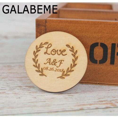 Galabeme 5cm Custom Personalized save the date Wood wedding Gift favor tags Bridal Shower Tags wedding tag Wedding decoration