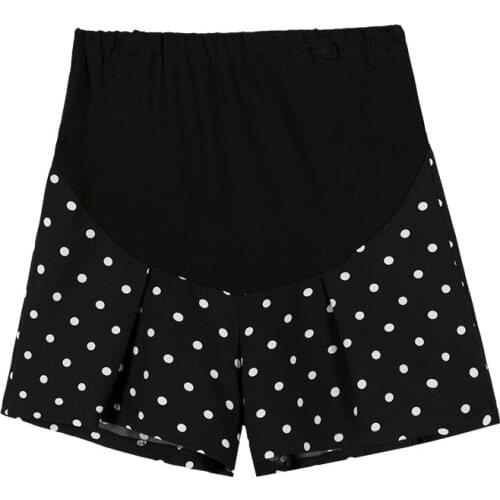 Chiffon Maternity Dots Shorts Fashion Summer Thin Outer Pants For Pregnant Pregnancy Loose Wide Leg Trousers Women Hot Pants