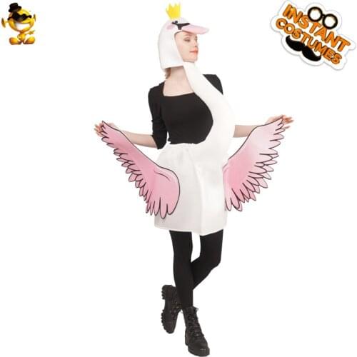 Girls Cute Animal Costume Carnival Unisex Adult Funny Mascot Jumpsuit Halloween Women Cosplay Beautiful White Swan Outfits Suits