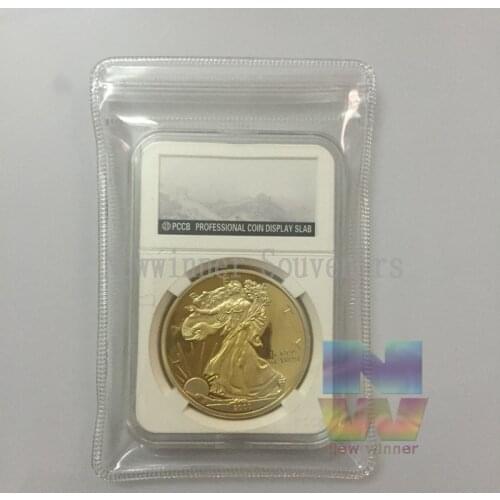 Non magnetic American Liberty Eagle Coin 1 Oz Gold Plated 2011 2000 1933 Bullion Souvenir With PCCB Case
