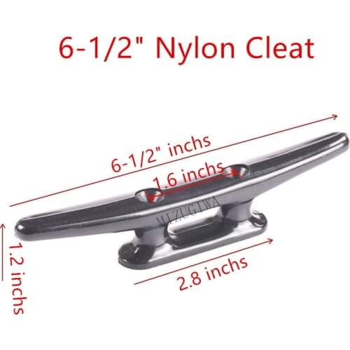 Nylon Cleat 4" , 6-1/2" Marine Dock Hollow Anchor Flat Top 2 Hole Open Base Boat Cleat Mount Kayak Canoe Deck Boat Rope Taquet