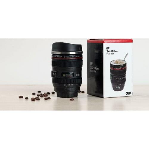 New Creative Gift Stainless Steel SLR Camera EF24-105mm Coffee Lens Mug 1:1 Scale Caniam Coffee Cup Lens Creative Cup