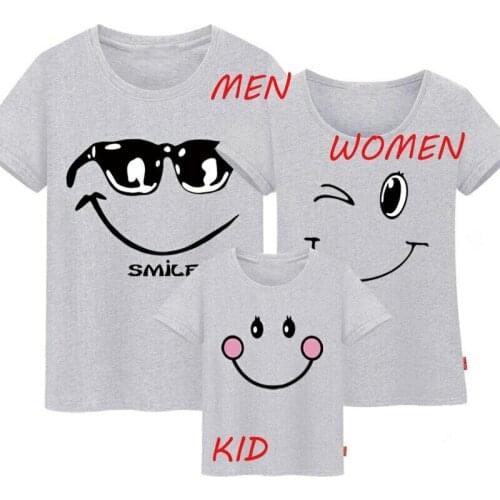 Family Matching Clothes Mother Daughter Dresses Outfits Cotton Casual T-shirts