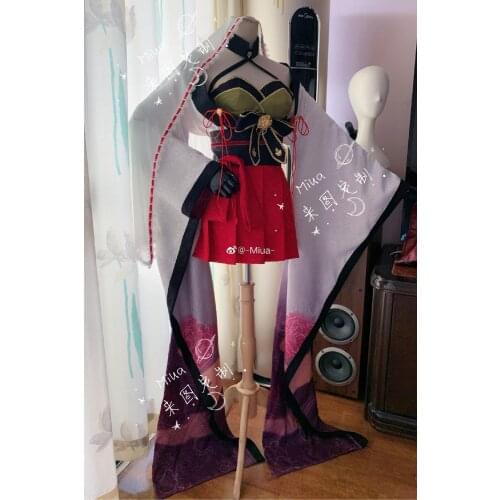 [Customized] Anime Azur Lane Chitose Battle Kimono Veil+Kimono+Waist ACC+ACC Cosplay Costume Halloween Women Free Shipping 2020