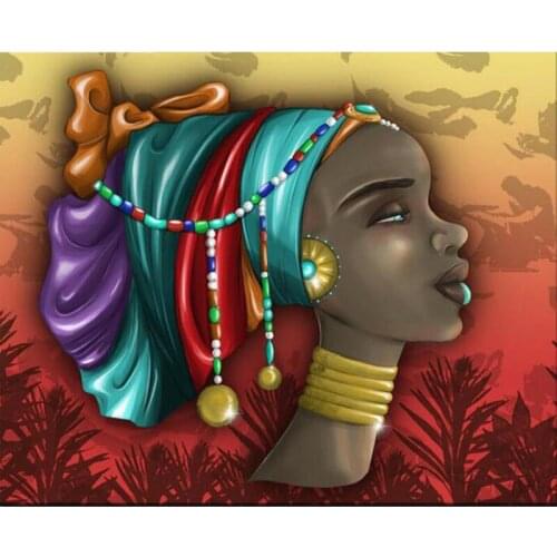 Full Square/Round 5D DIY Diamond Painting Fashion African Women Wall Art Cross Stitch Rhinestone Diamond Patchwork Crafts
