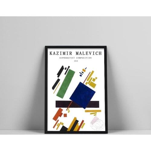 Kazimir Malevich poster, Suprematist Composition 1916, Kazimir Malevich Exhibition poster, minimalistic art, Modern art poster