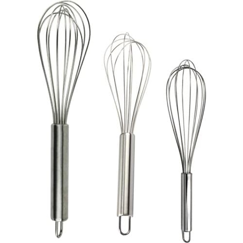 Stainless Steel Manual Eggbeater Egg Beater 8/10/12 inch Hand Whisk Egg Mixer Blender Stirrer Cream Butter Beater Kitchen Tools