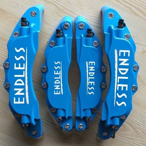 Blue Metal Brake Caliper Cover With White Endless Sticker Logo Aluminum Alloy Styling Decoration For Front Rear Free Shipping