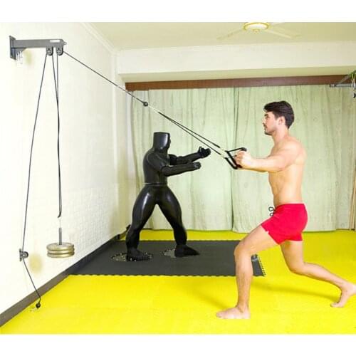 Solid Pulley Cable Machine System- Pull Handle Chest Training Strap Rope Hooks Weights Stand Holder Equipment Pulldown