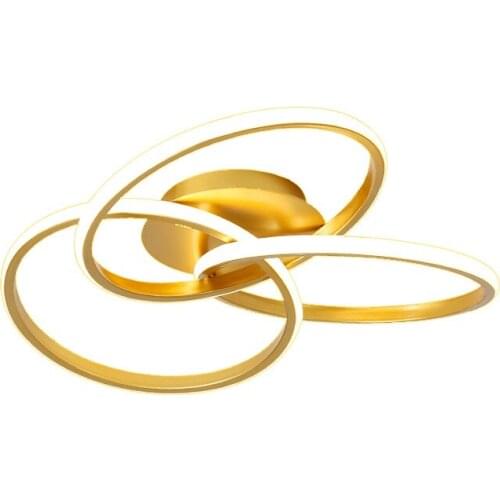 Modern Led Chandelier Lamp for Bedroom Study Room Home Decoration Black Dimmable Circle Ceiling indoor luster light WF1119