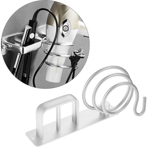 Spiral Wall Mounted Hair Dryer Storage Organizer Rack Holder Punch-free Stainless Steel Hairdryer Holder Bathroom Shelf