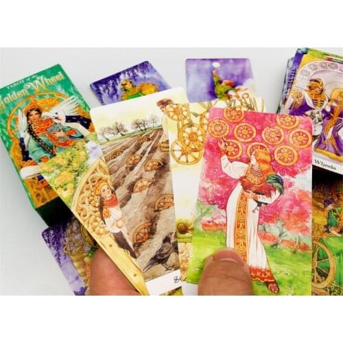 Tarot of the Golden Wheel 78 Cards Deck Tarot Board Game Family Party Oracle Divination Game