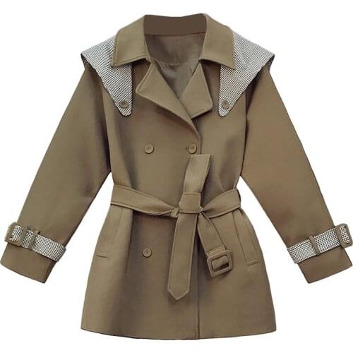 Casual Trendy Elegant Spring Autumn New Style Plus Size Double Breasted Short Trench Coat Women Chamarras De Mujer Kurtka Damska
