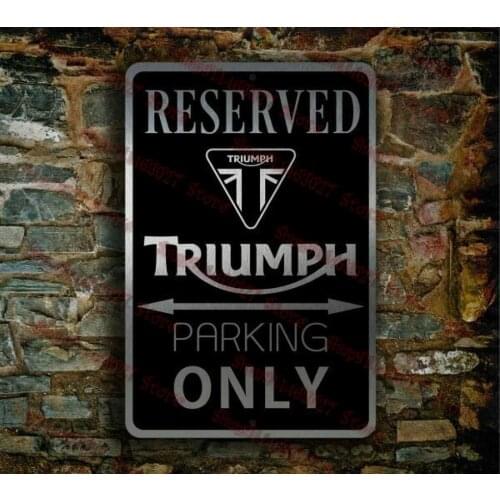 Triumph Parking Only Sign Reserved Triumph Garage Signs Shabby Chic Home Decor Plaque Wall Art Man Cave