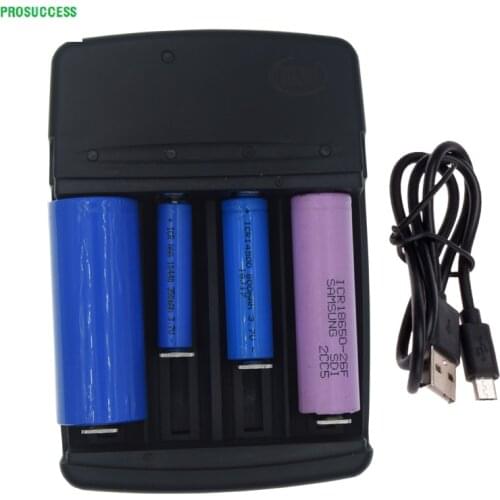 4 slots Smart USB Battery Charger for Rechargeable lithium Battery 32650 22650 18650 14500 Li-ion battery charger LED display