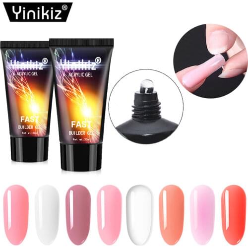 Yinikiz 30g High Quality Poly Extension Nail Gel UV Fast Builder Gel Varnish Nail UV Quick Extension Gel Nail Primer Top Coat