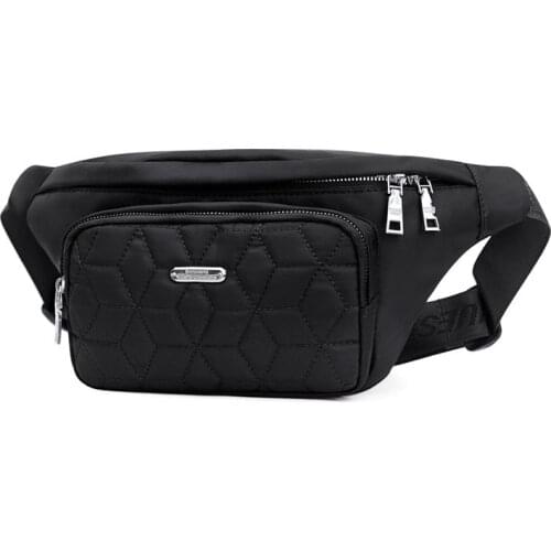 2021 Geometric Sports fanny pack for women Fashion Nylon Banana bag 7 Colors Black Women belt bag Multi Pockets Woman Hip bag