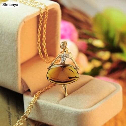 Hot New fashion girls Ballet Girl Chic pendant choker necklace Bib crystal jewelry party Necklace Jewelry for women gift N1040
