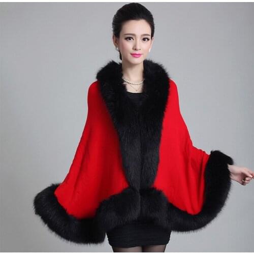 Women Fake Fur Collar Poncho Femme 8 Colors Cloak Wedding Shawl New Autumn Winter Clothing Ladies Cape Coat Loose Short Cardigan
