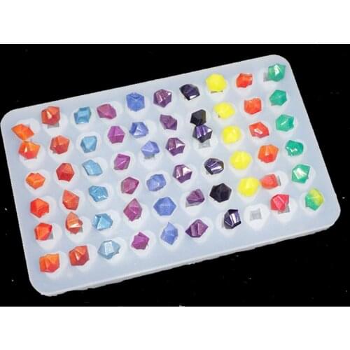 1=60pcs Ice Cube Diamond Shaped Beading UV Epoxy Resin Silicone Molds Jewelry Tool Jewelry Mold for Making Jewelry Uv Resin Hard