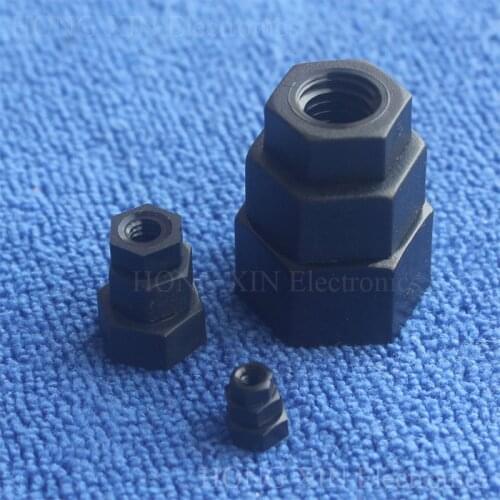 1Pcs M2 M2.5 M3 M4 M5 M6 M8 M10 M12 Black Nylon Hex Nut Hexagon Plastic Nuts ROHS Hexagonal Nuts for DIY model Make