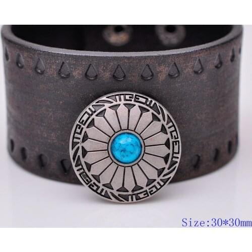 10pc 30X30mm Western BLUE Turquoise Floral Cowboy Arts Craft Saddles Repair Conchos