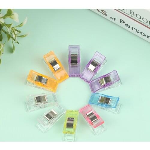 10Pc Edging Folder Sewing Clips Multicolor Plastic Clips Fabric Clamps Patchwork Craft Clips Clothing Clips Holder Quilting Clip