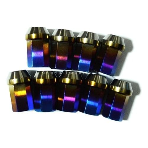 20pcs/lot Titanium TC4 Car Wheel Rim Bulge Acorn 40mm Extended 17mm Subtense Hex Lug Nuts M12*1.25 / M12*1.5 Anti-lose Design