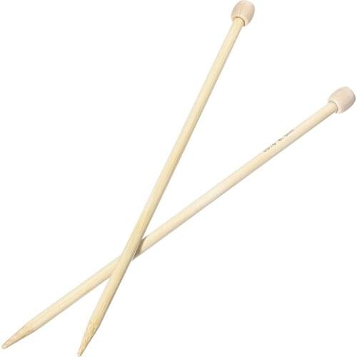 34cm Hand Sewing Sweater Crochet Hook Bamboo Single Pointed Knitting Needle Weave Craft Needle Tools ( US Size 10/6.0mm ),1 Pair