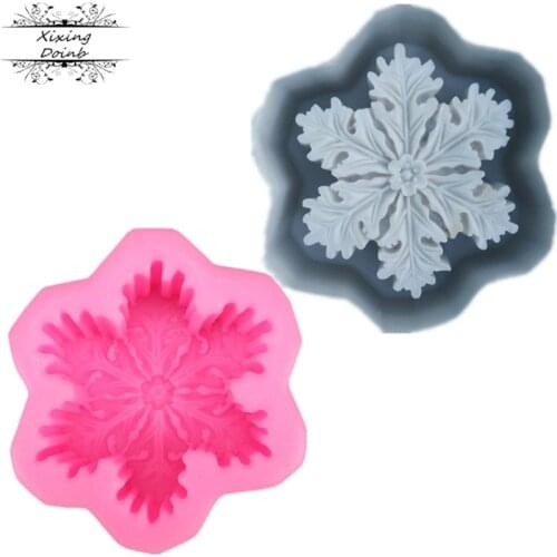3D large snowflake shape silicone jelly mold cake decoration tools candy chocolate fudge mold Soap Candle Mold