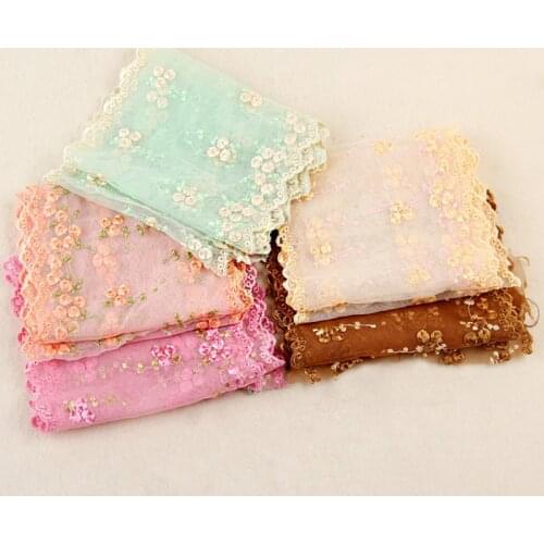 5pcs/lot 145mm wide bilateral Plum gauze lace DIY bow hair jewelry accessories material 1pc about 1 meter