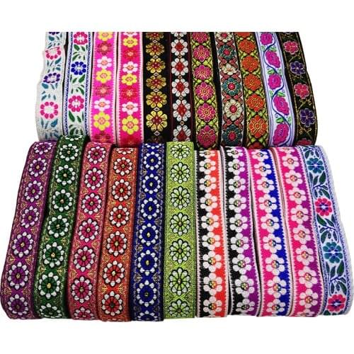7M/roll Ethnic Embroidery Lace Ribbon Width 2cm Webbing DIY Handmade Sewing Webbing Decorative Clothing Craft Accessory
