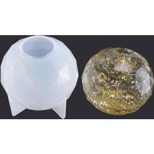 8cm Epoxy resin decorative silicone mold cut surface crystal round ball casting silicone mould DIY crafts jewelry making tools
