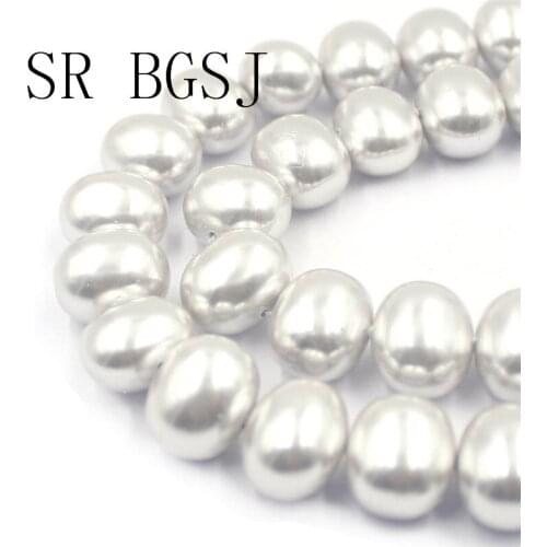 Free Shipping SR 15x12mm 3 Colors Natural Feeform Egg Shape Shell Pearl Jewelry DIY Loose Beads Strand 15"