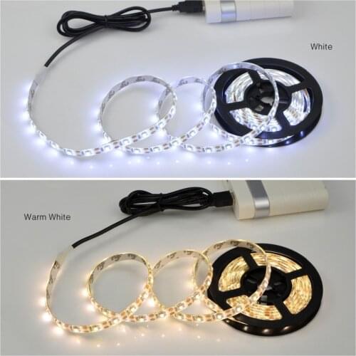 Wireless PIR Motion Sensor LED Light Strip Kitchen Bed Cabinet Closet Light Tape 1M/2M USB LED Lamp TV Backlight