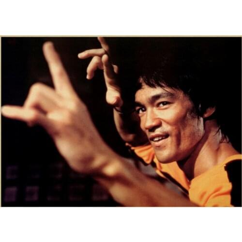 More style Master Kung Fu Bruce Lee Nostalgia Retro Art Print Silk Poster Home Wall Decor 24x36inch