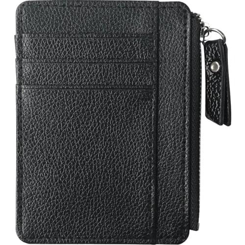 Card Wallet Hot Men Faux Leather Credit Card Cash Holder Case Zipper Vintage Slim Wallet Coin Purse Gift Short Wallets New