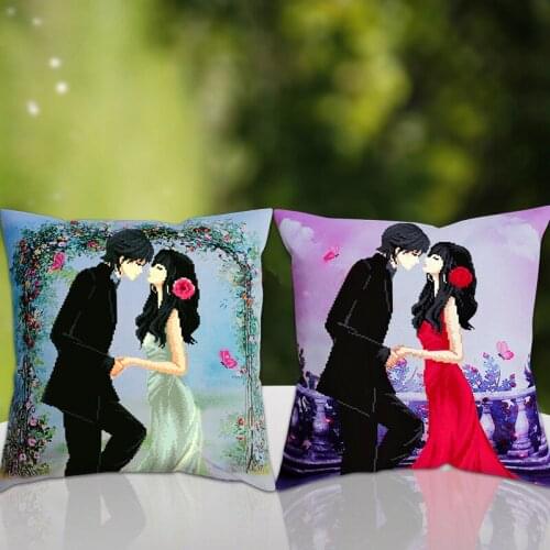 Diy printed cross stitch pillow kit embroidery needlework sets counted cross-stitch kits patterns paintings accessories fabric