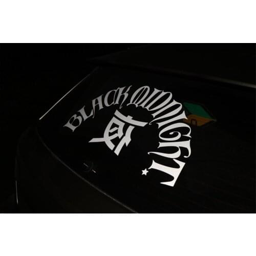 Black MIDNIGHT Japanese Graphics Vinyl Auto Rear Window Body Decorate Sticker Car Styling and Decals