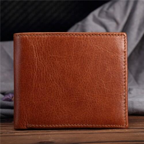 Designer Wallets Luxury Brand Men Wallet Genuine Leather 2019 Oil Wax Money Bag Male Purses Vintage Card Holder Clutch Wallet