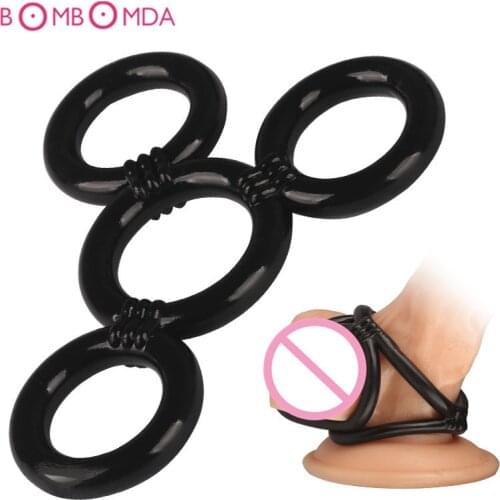 Elastic Penis Ring Sex Toys for Men Cock Rings Delay Ejaculation Dildo Extender Scrotum Binding Chastity Device Lock Sex Toys