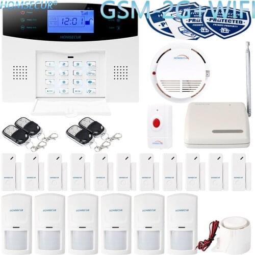 HOMSECUR APP Controlled Wireless&Wired WIFI 2G Home Alarm System+Panic Button