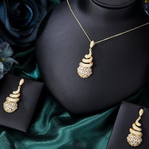GODKI Big Fashion Luxury Cross Statement Jewelry Set For Women Wedding Party Full Zircon Dubai Bridal jewelry Set