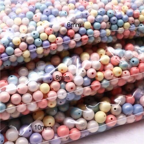6mm 8mm 10mm Symphony ABS Round Imitation Plastic Pearl Beads with Hole for Jewelry Making DIY Garment Handmade Accessories